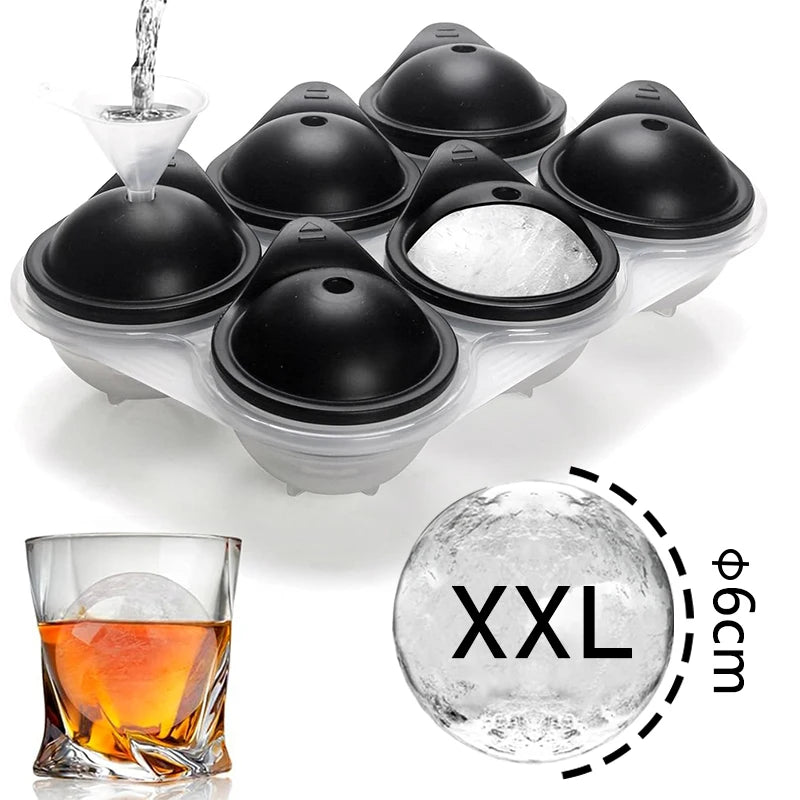 Molde de Hielo Esférico XXL con Tapa - Bolas de Hielo para Whisky