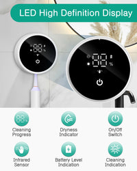 Soporte Esterilizador UV para Cepillos de Dientes con Pantalla LED