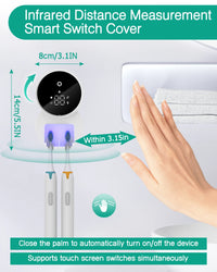 Soporte Esterilizador UV para Cepillos de Dientes con Pantalla LED