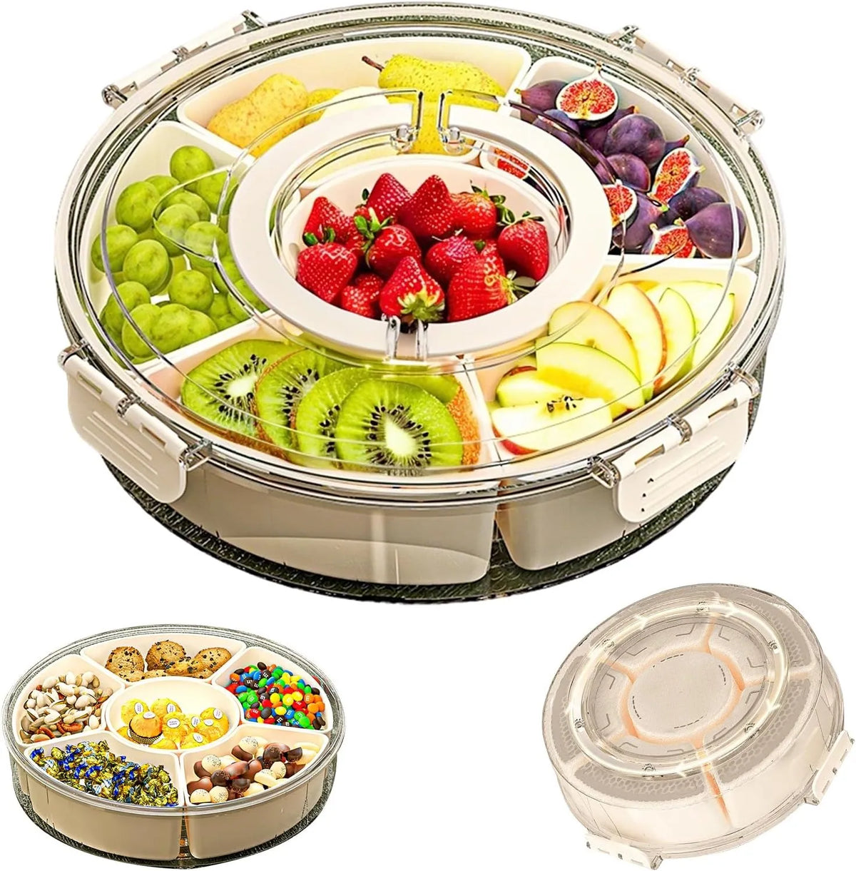 Bandeja Giratoria Multiusos con Tapa y Asa – 360°
