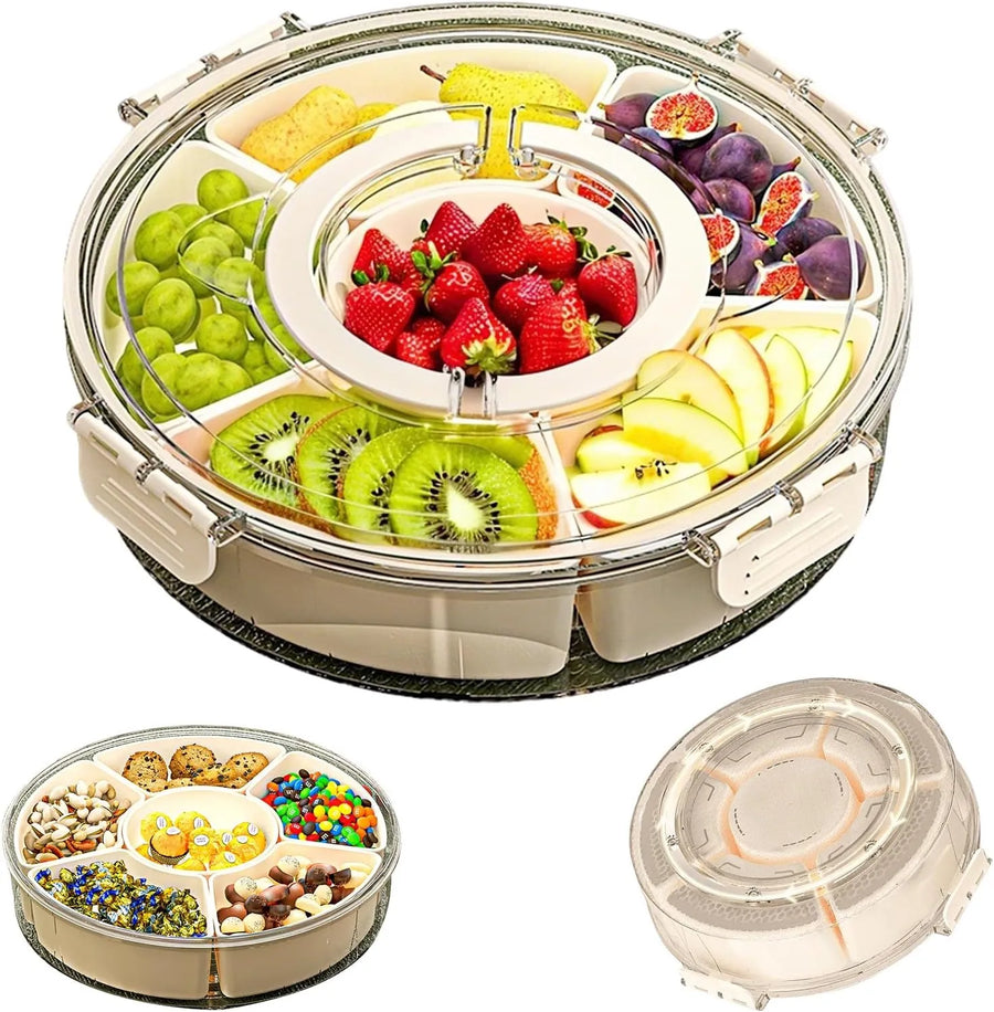 Bandeja Giratoria Multiusos con Tapa y Asa – 360°
